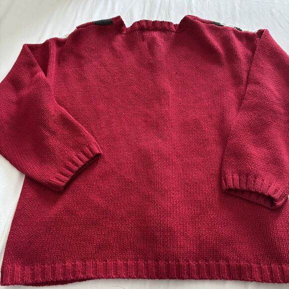 Vintage Tiara International Christmas Sweater Snowmen Faces Cardigan 90's Size M - Picture 8 of 15